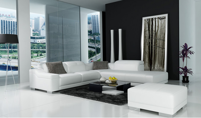 Leather sofa couch living landscape corner sofa corner suite design modern L K5002C