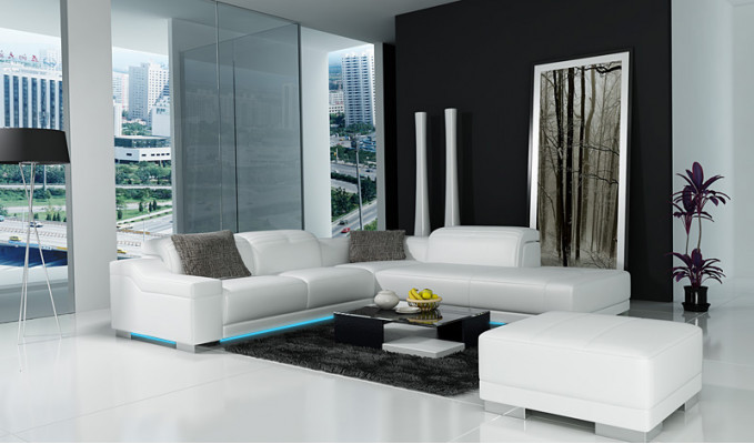 Leather sofa couch living landscape corner sofa corner suite design modern L K5002C