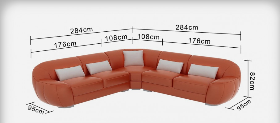 Leather sofa couch sofa living landscape corner sofa corner suite modern design.