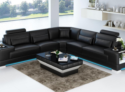 Leather sofa couch sofa living area corner sofa corner modern design suite