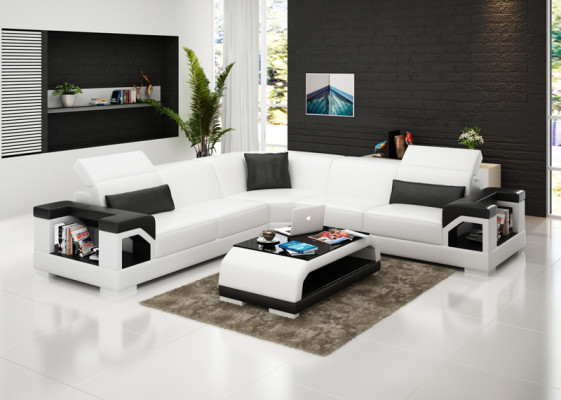 Leather Sofa Couch Living Landscape Modern Corner Corner Sofa Suite Design