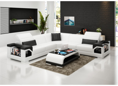Leather Sofa Couch Living Landscape Modern Corner Corner Sofa Suite Design