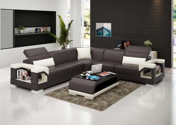 Leather Sofa Couch Living Landscape Modern Corner Corner Sofa Suite Design