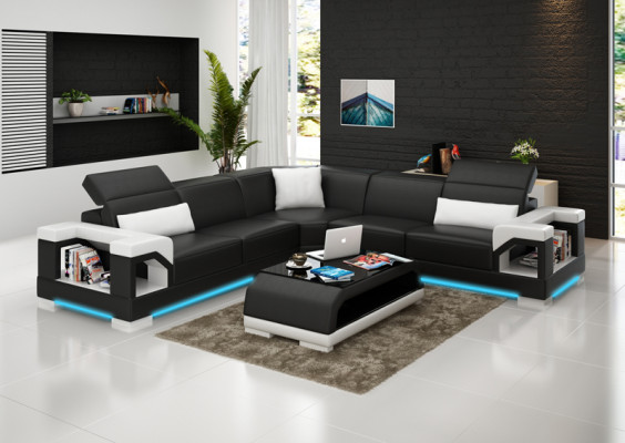 Leather Sofa Couch Living Landscape Modern Corner Corner Sofa Suite Design