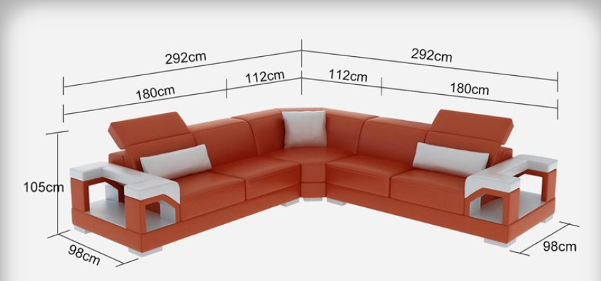 Leather Sofa Couch Living Landscape Modern Corner Corner Sofa Suite Design