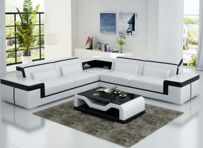 Leather sofa couch living landscape corner sofa corner set design modern sofa G8020B
