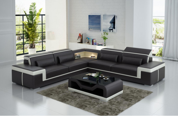 Leather sofa couch living landscape corner sofa corner set design modern sofa G8020B