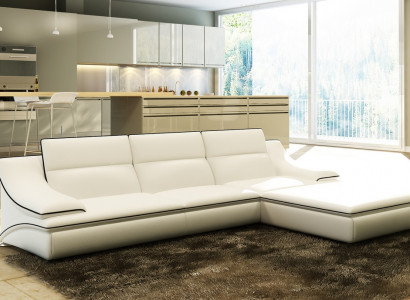 Leather Sofa Couch Living Landscape Corner Sofa Corner Set Design Modern Sofa A1160C