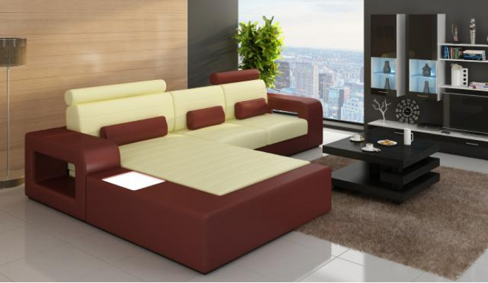 LEATHER *MOD H2209 BETA* CORNER SOFA SET LEATHER COUCH NEW SOFA SET CORNER SOFA