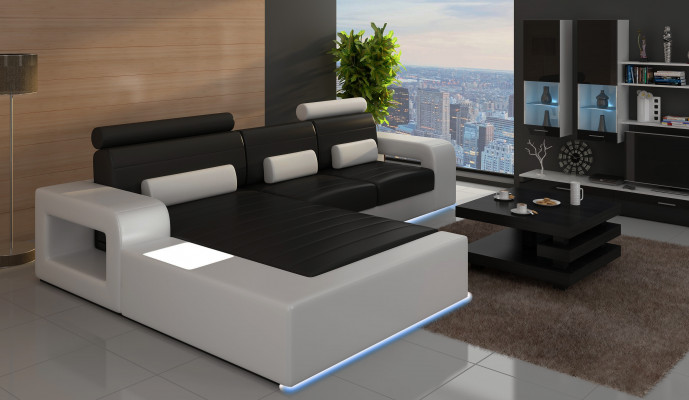 LEATHER *MOD H2209 BETA* CORNER SOFA SET LEATHER COUCH NEW SOFA SET CORNER SOFA