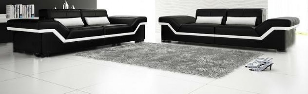 LEATHER SOFA BIG SOFA 3+3 DESIGN SOFA UPHOLSTERED LEATHER SET COUCH SOFA SET NEW
