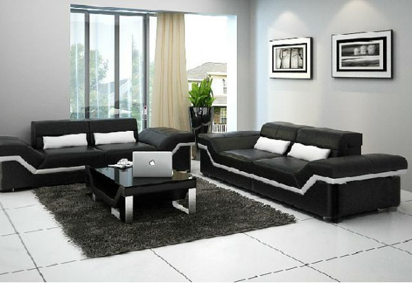 LEATHER SOFA BIG SOFA 3+3 DESIGN SOFA UPHOLSTERED LEATHER SET COUCH SOFA SET NEW