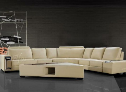 Leather sofa corner sofa sofa couch design seating upholstery suite living landscape 2348