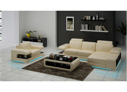 Leather sofa couch living landscape corner sofa armchair set modern sofa new G8028E