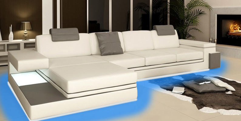 Design leather sofa set couch upholstery living landscape corner textile