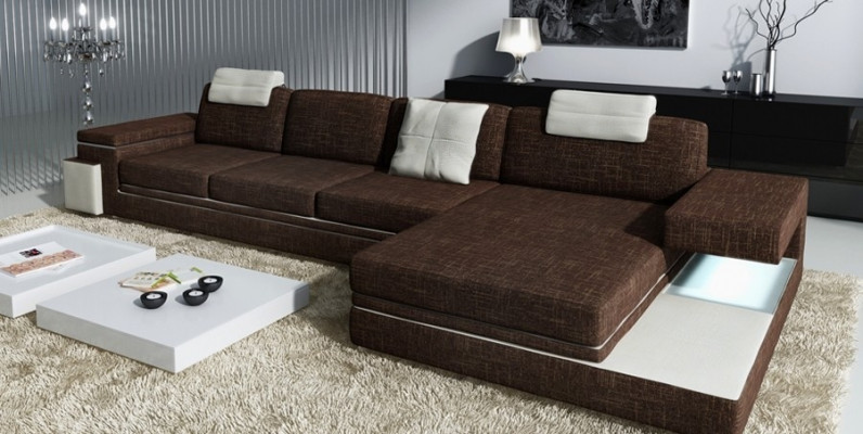 Design leather sofa couch upholstery decor living landscape corner suite corner