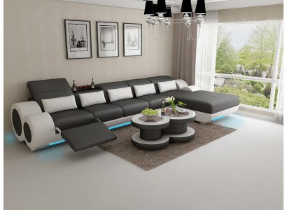 Leather sofa couch sofa living landscape modern corner corner sofa design set