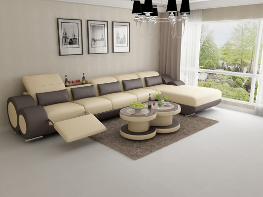 Leather sofa couch sofa living landscape modern corner corner sofa design set