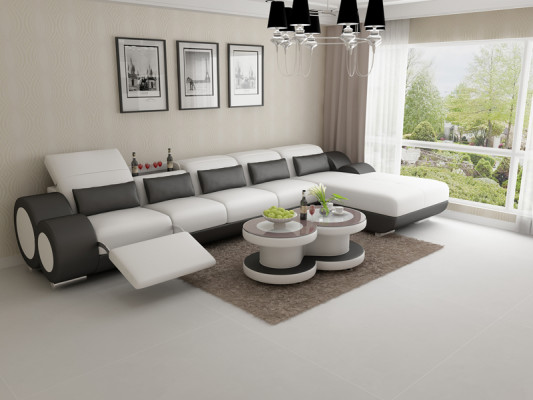 Leather sofa couch sofa living landscape modern corner corner sofa design set
