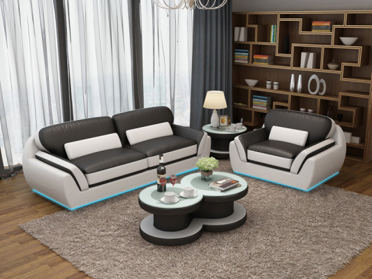 Leather sofa couch suite 3+1 seater set design modern new sofa