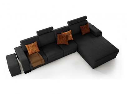 Exclusive leather corner sofa Stylish design for timeless elegance