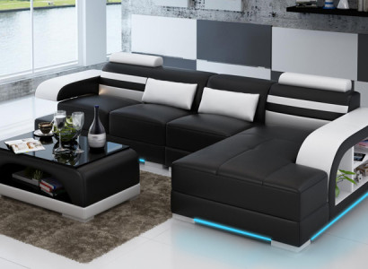 Leather Sofa Couch Living Landscape Corner Sofa Corner Suite Design Modern Sofa G8033C