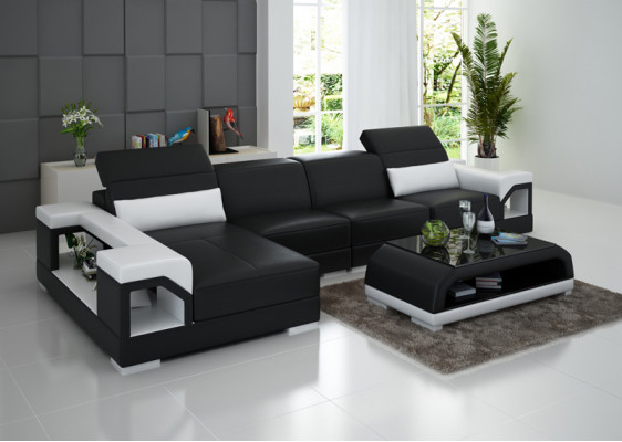 Leather sofa modern couch living landscape decor corner corner sofa design suite