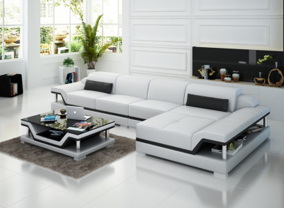 Design Leather Sofa Couch Upholstered Corner Suite Seating Suite Leather Couches 8004C