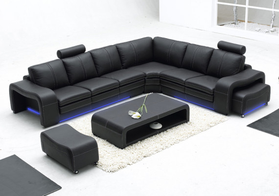 Leather sofa, sofa, couch, living space, corner sofa, corner suite, design, modern, new A1109