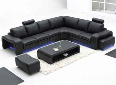 Leather sofa, sofa, couch, living space, corner sofa, corner suite, design, modern, new A1109