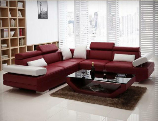 Upholstered landscape corner sectional sofa with USB ensemble landscape leather AlfredB