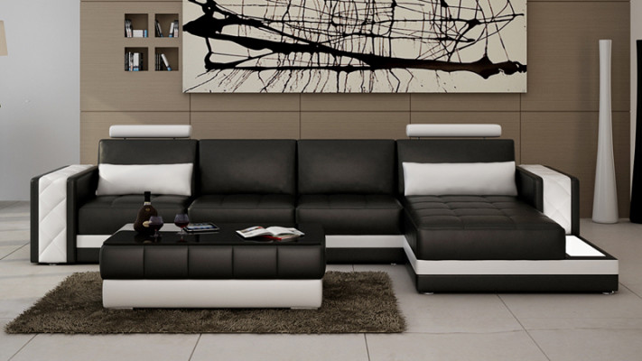 Leather sofa couch living landscape corner sofa L-shape suite design modern