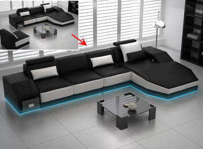 Modern leather sofa couch living landscape corner sofa corner set design decor
