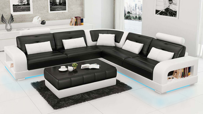 Leather sofa couch living area corner sofa corner suite design modern sofa L6008B