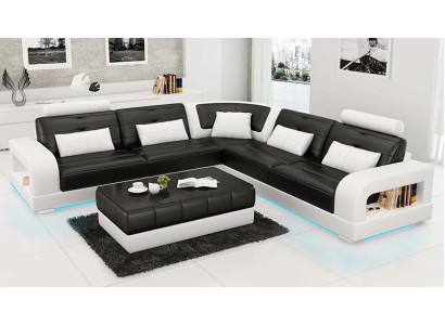 Leather sofa couch living area corner sofa corner suite design modern sofa L6008B