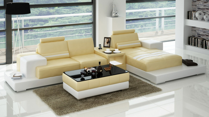 Leather sofa couch living landscape sectional sofa corner set design modern sofa L6004D