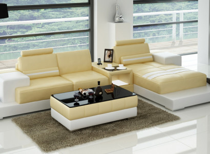 Leather sofa couch living landscape sectional sofa corner set design modern sofa L6004D