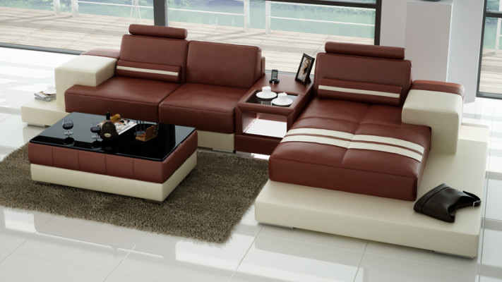 Leather sofa couch living landscape sectional sofa corner set design modern sofa L6004D