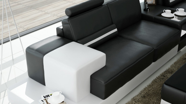 Leather sofa couch living landscape sectional sofa corner set design modern sofa L6004D