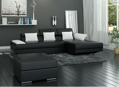 Living Landscape Upholstered Corner Sofa Couch Set Landscape Leather - 2719C New