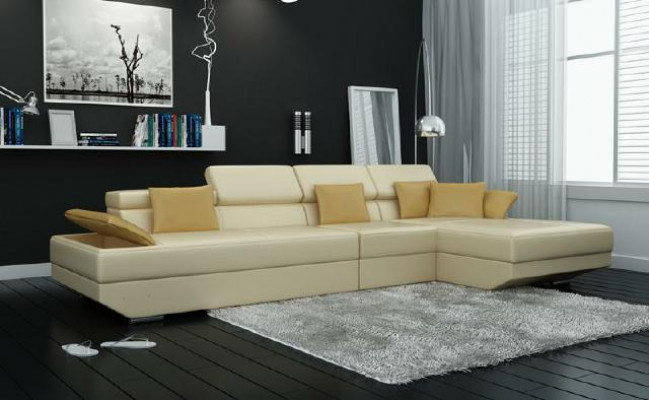 Living Landscape Upholstered Corner Sofa Couch Set Landscape Leather - 2719C New