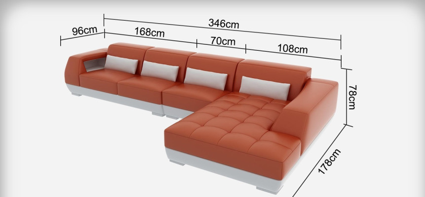 Leather Sofa Couch Living Area Corner Sofa Corner Suite Design Modern Sofa G8024C