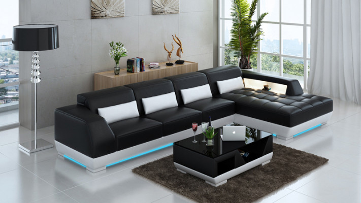 Leather Sofa Couch Living Area Corner Sofa Corner Suite Design Modern Sofa G8024C
