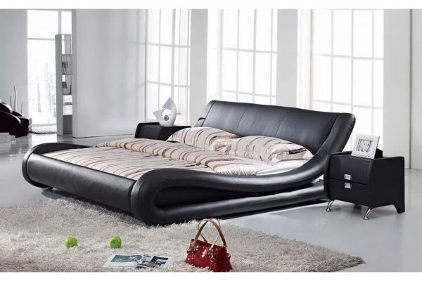 XXL king size leather bed bed beds with USB, leather designer 4761