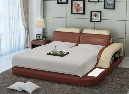 Upholstered Design Luxury Bed Beds Leather Modern Bedroom 140/160/180 cm