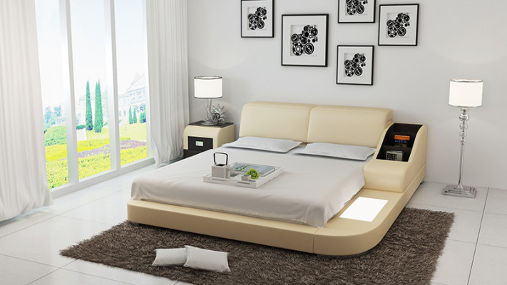 Upholstered Design Luxury Bed Beds Leather Bedroom 140/160/180 LB8815