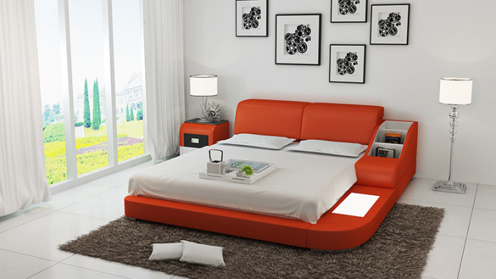 Upholstered Design Luxury Bed Beds Leather Bedroom 140/160/180 LB8815