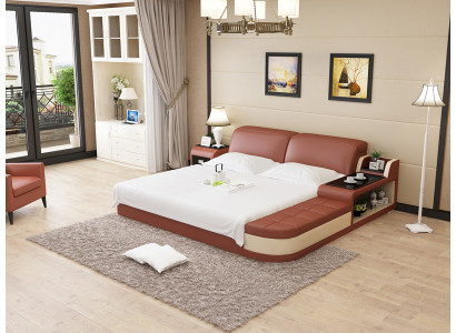 Design leather bed luxury upholstered beds double modern marriage 140/160/180 cm