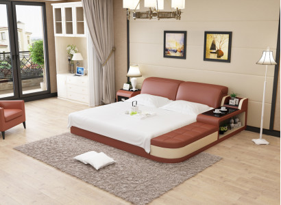 Design leather bed luxury upholstered beds double modern marriage 140/160/180 cm