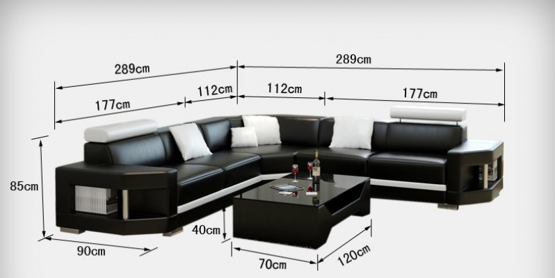 Leather sofa, modern couch, living area, corner sofa, suite, decor design.